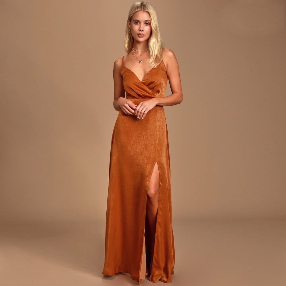 Lulu’s Constantine Satin Maxi Dress